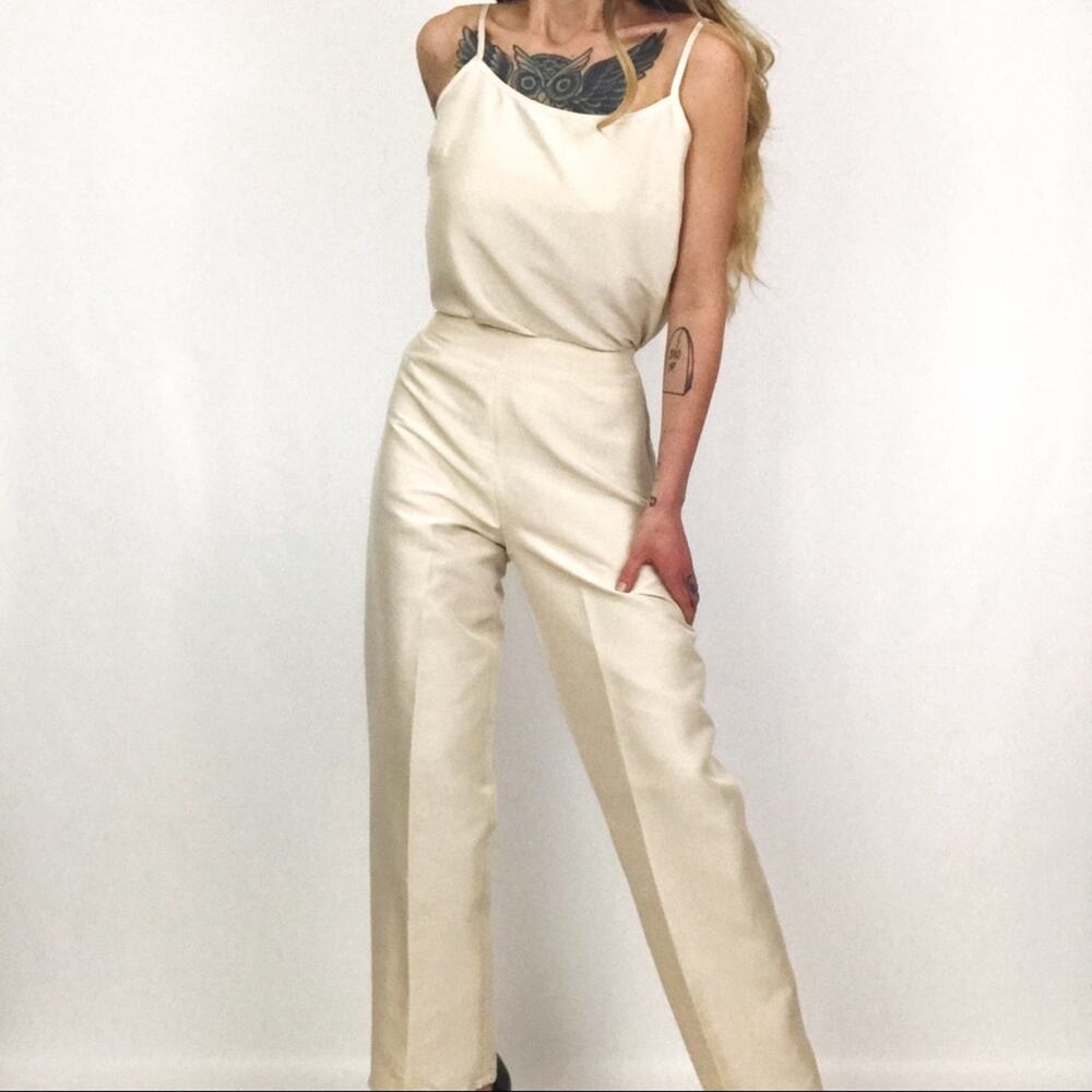 Vintage Pure Silk Pantsuit Coord Set - Picture 3 of 16